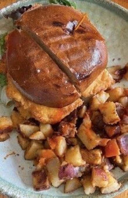 Honey Sriracha Fried Chicken on a Bun.