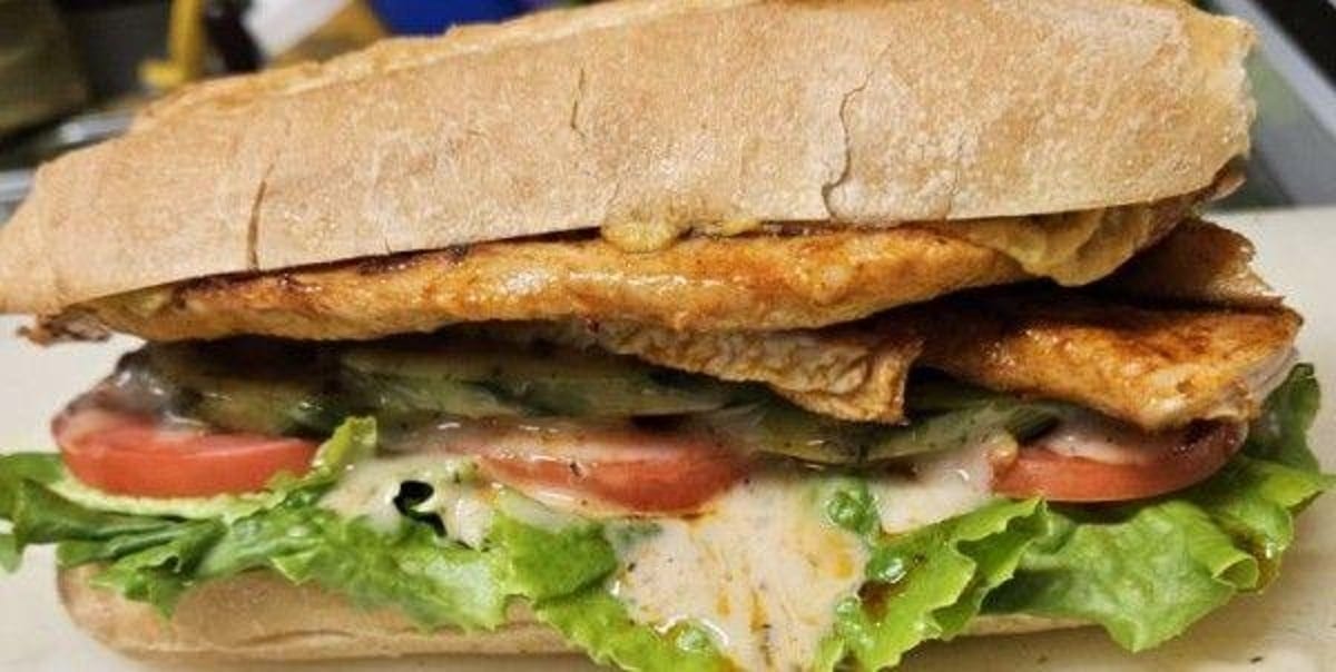 Greek Chicken Sandwich.