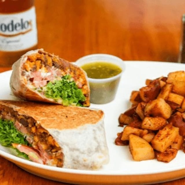 Breakfast Wrap Combo with Meat.