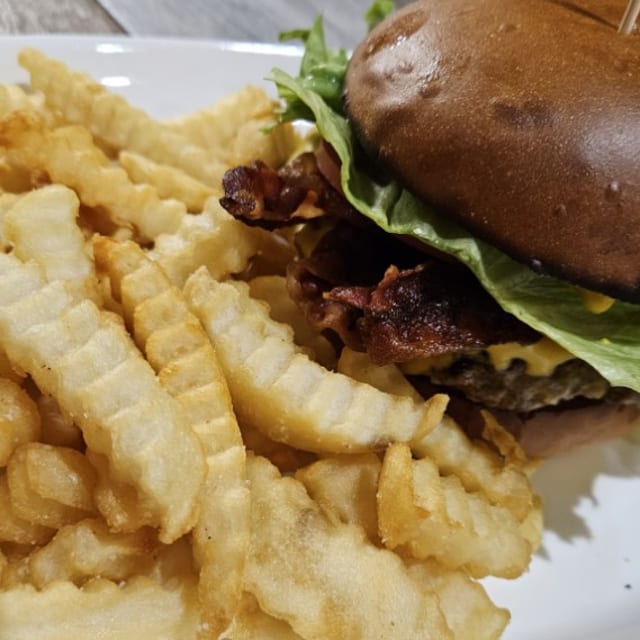 Egg & Bacon Burger.