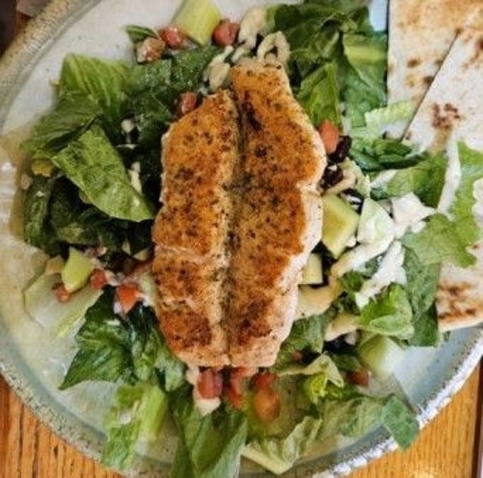 Grilled Salmon Salad.