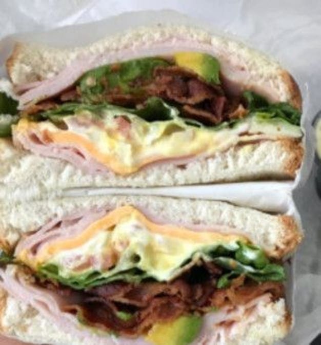 Turkey, Bacon & Avocado Sandwich.