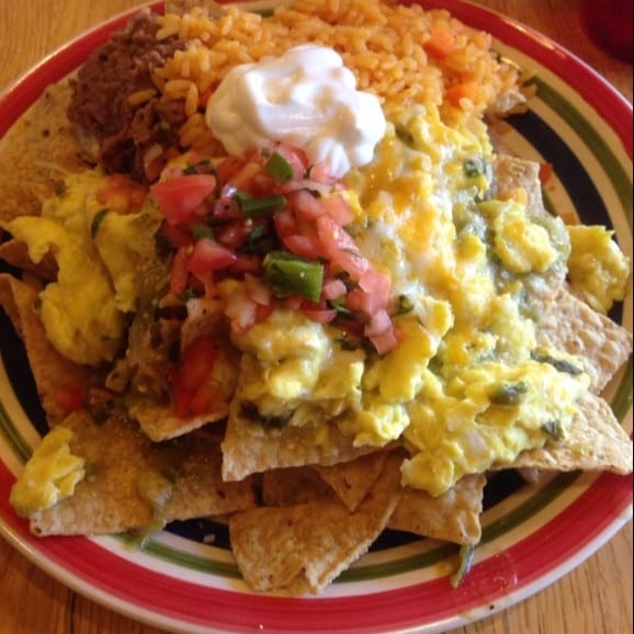 Chilaquiles with Red Salsa.